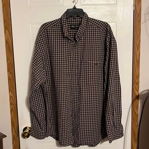 Eddie Bauer long sleeve shirt sleeve length 24 maroon plaid size xl